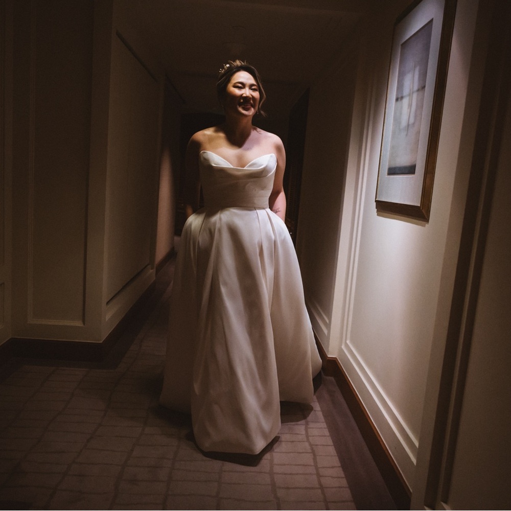Jenny Yoo Preston Strapless Ball-Skirt Taffeta Wedding Gown